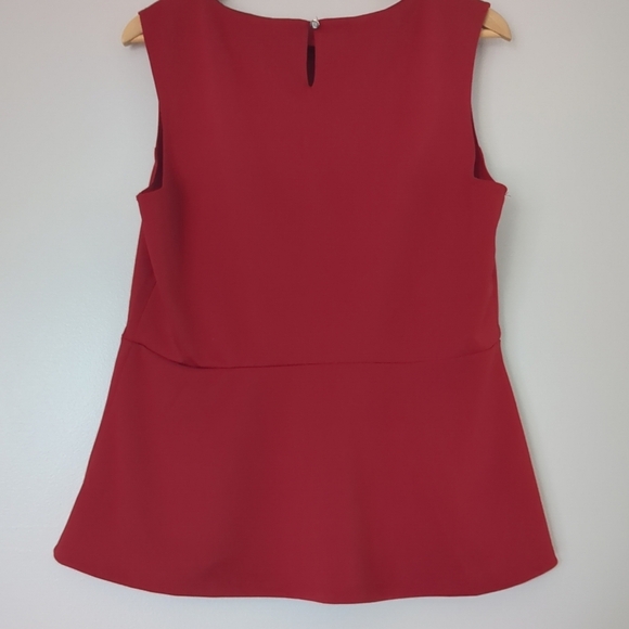 Suzy Shier Tank Top Women's XL Peplum Red Office Siren Wedding Summer Like New - Picture 2 of 8